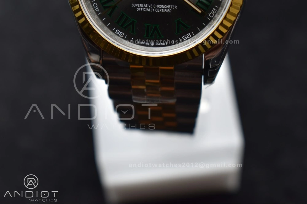 DateJust 36 SS RG 126231 VSF 1:1 Best Edition 904L Steel Gray Dial Green Roman Marker on Jubilee Bracelet VS3235