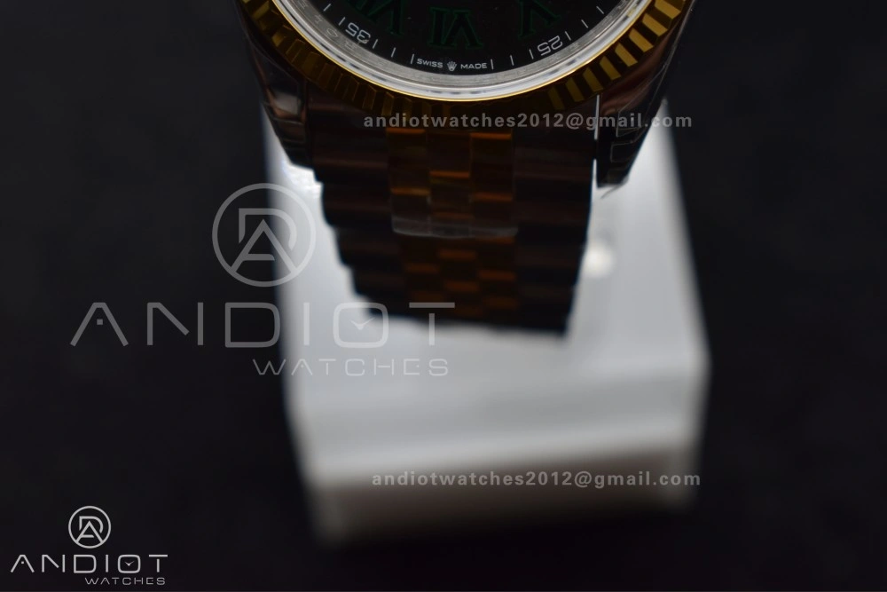 DateJust 36 SS RG 126231 VSF 1:1 Best Edition 904L Steel Gray Dial Green Roman Marker on Jubilee Bracelet VS3235