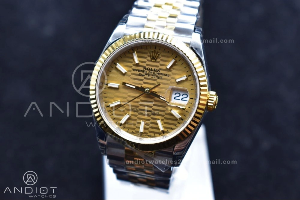 DateJust 36 SS YG 126231 VSF 1:1 Best Edition 904L Steel Gold Textured Dial on Jubilee Bracelet VS3235