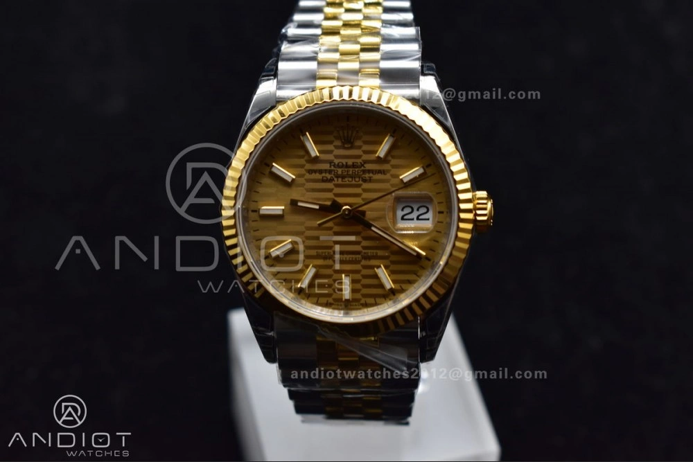 DateJust 36 SS YG 126231 VSF 1:1 Best Edition 904L Steel Gold Textured Dial on Jubilee Bracelet VS3235