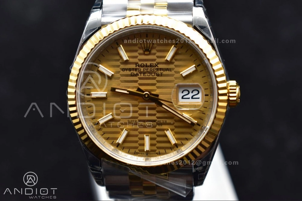 DateJust 36 SS YG 126231 VSF 1:1 Best Edition 904L Steel Gold Textured Dial on Jubilee Bracelet VS3235