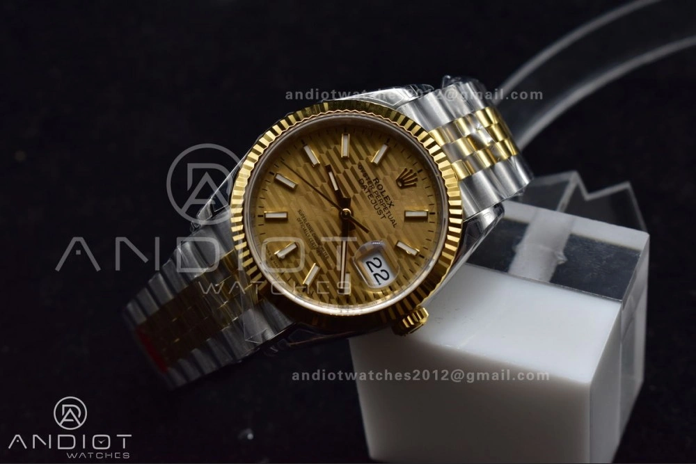 DateJust 36 SS YG 126231 VSF 1:1 Best Edition 904L Steel Gold Textured Dial on Jubilee Bracelet VS3235