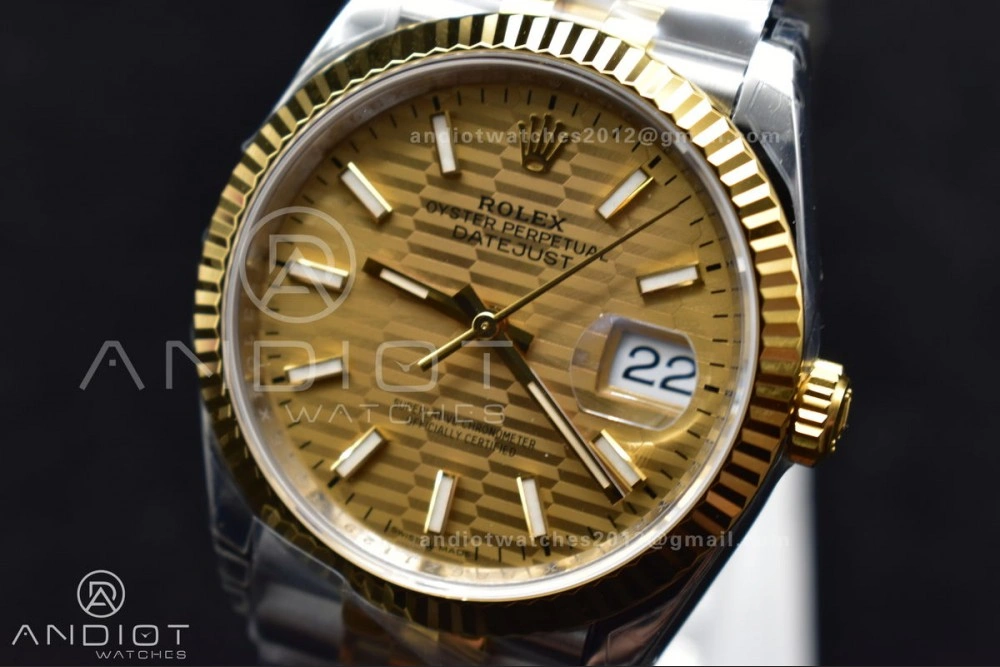 DateJust 36 SS YG 126231 VSF 1:1 Best Edition 904L Steel Gold Textured Dial on Jubilee Bracelet VS3235