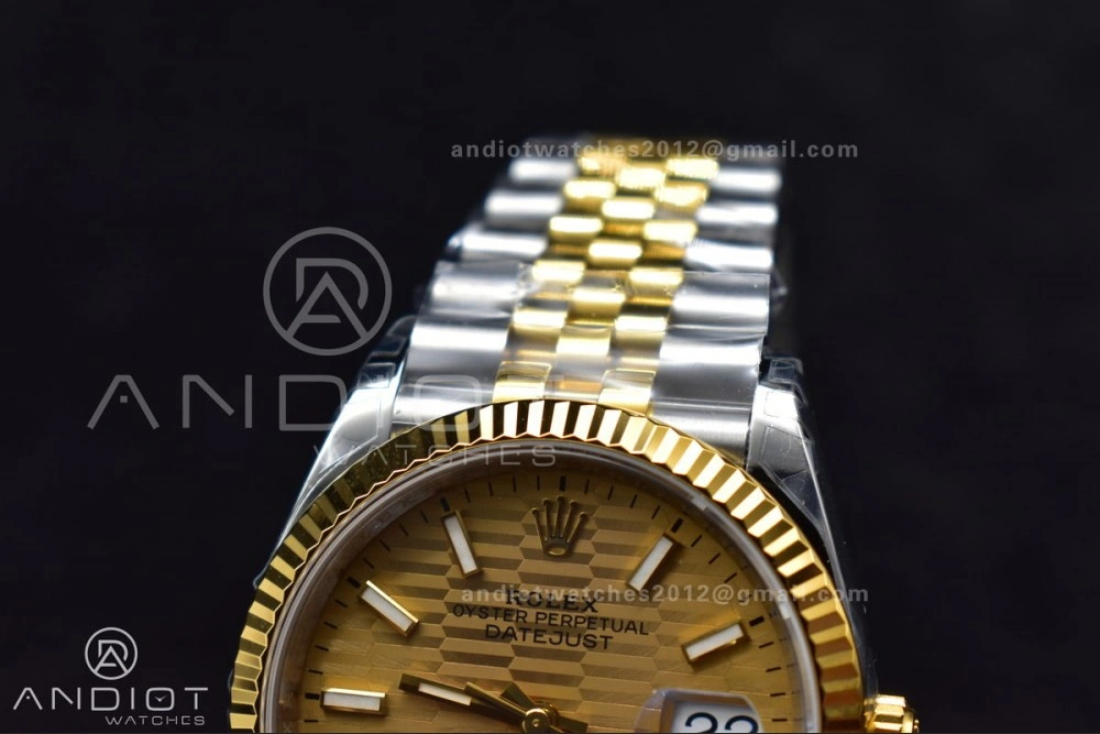 DateJust 36 SS YG 126231 VSF 1:1 Best Edition 904L Steel Gold Textured Dial on Jubilee Bracelet VS3235