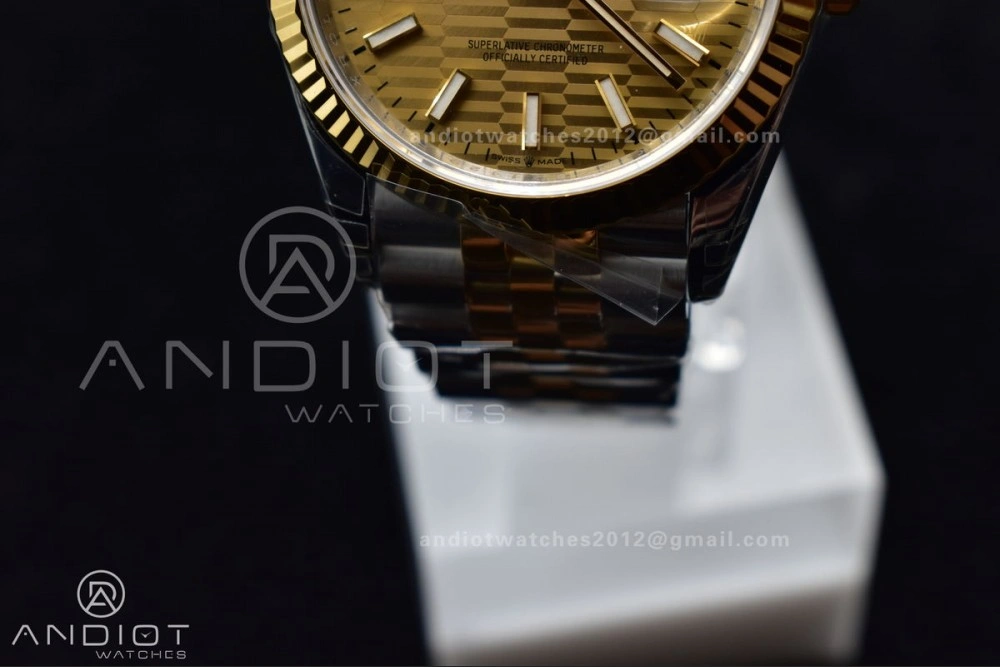 DateJust 36 SS YG 126231 VSF 1:1 Best Edition 904L Steel Gold Textured Dial on Jubilee Bracelet VS3235