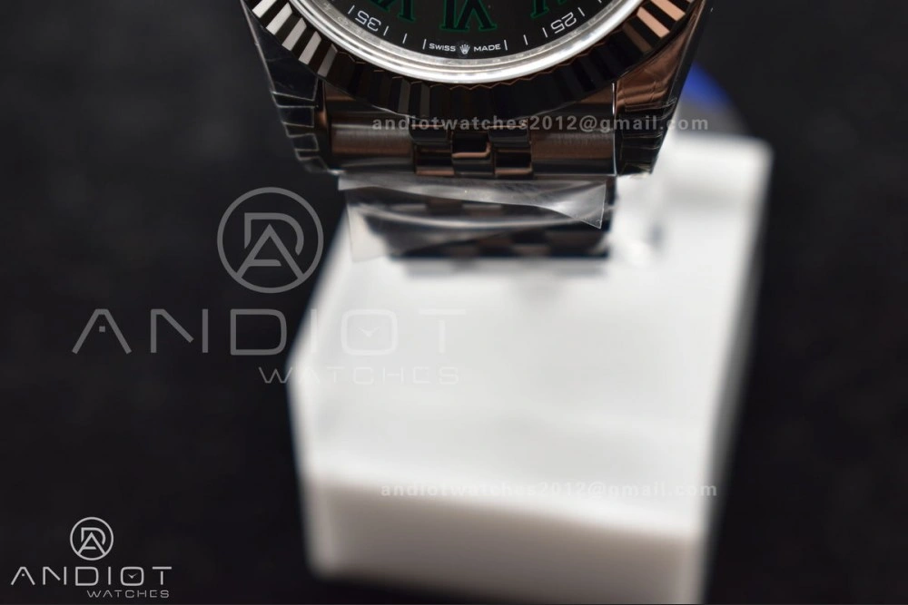 DateJust 41 126330 904L SS VSF 1:1 Best Edition Gray Dial Green Roman on Jubilee Bracelet VS3235