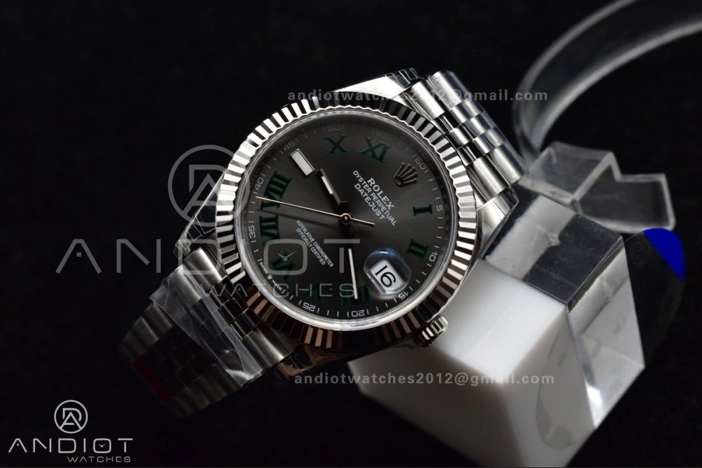 DateJust 41 126330 904L SS VSF 1:1 Best Edition Gray Dial Green Roman on Jubilee Bracelet VS3235