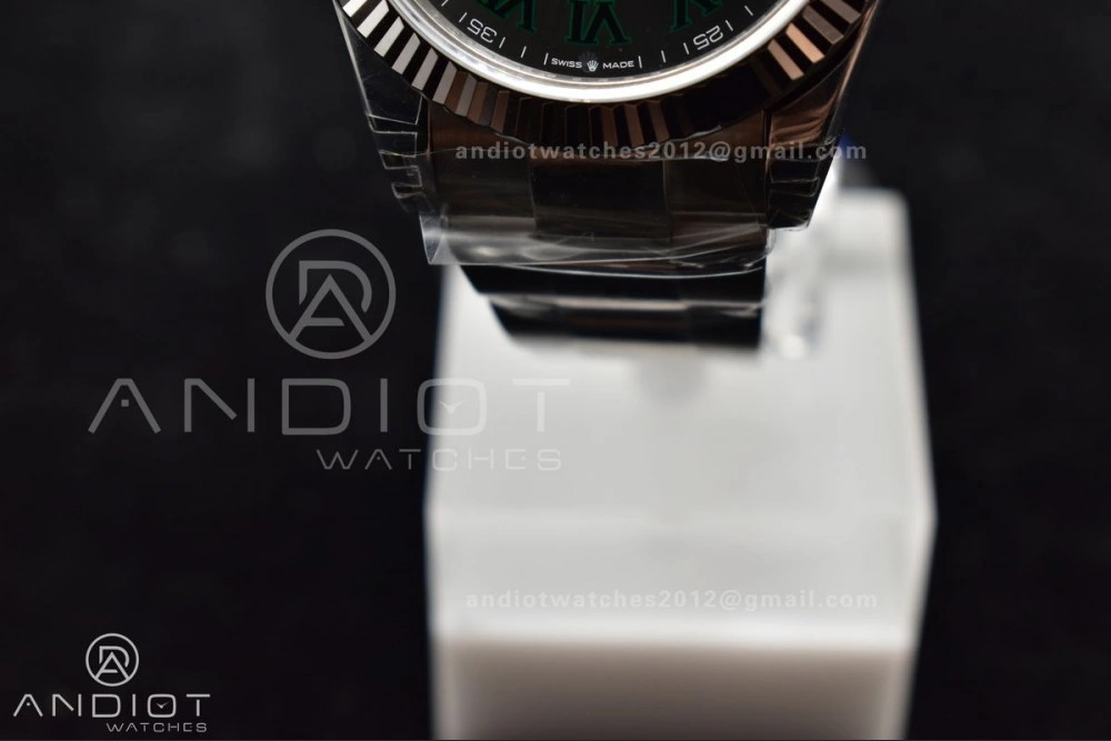 DateJust 41 126330 904L SS VSF 1:1 Best Edition Gray Dial Green Roman on Oyster Bracelet VS3235