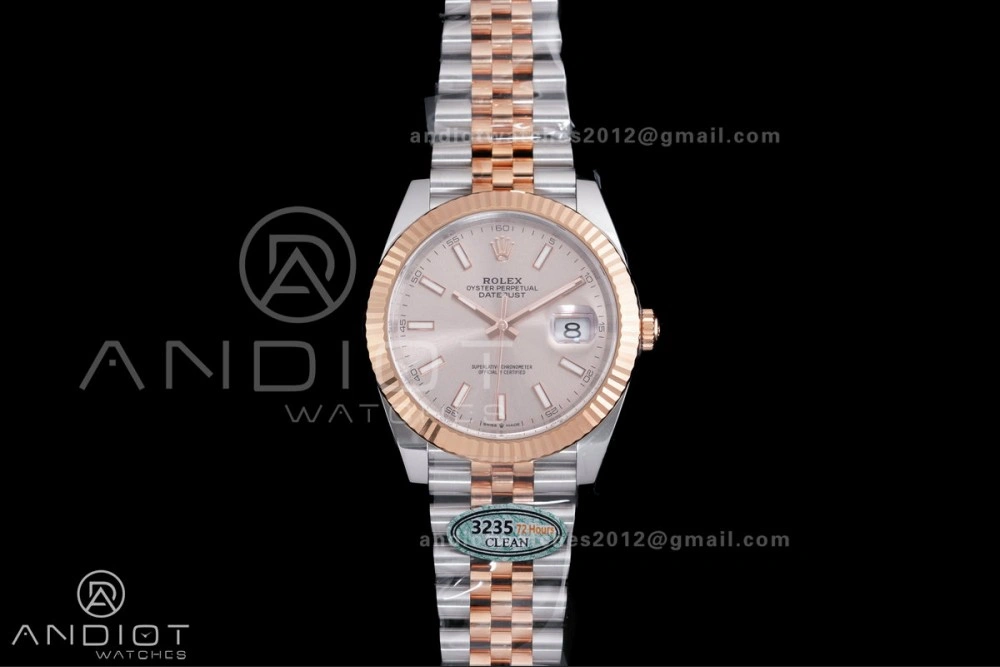 DateJust 41 126331 Clean 1:1 Best Edition 904L Steel Champagne Dial on SS RG Jubilee Bracelet SH3235