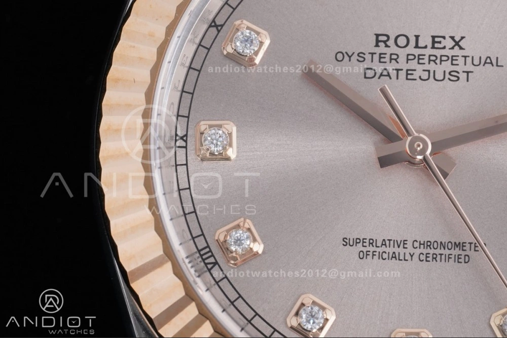 DateJust 41 126331 Clean 1:1 Best Edition 904L Steel RG Diamonds Dial on SS RG Jubilee Bracelet SH3235