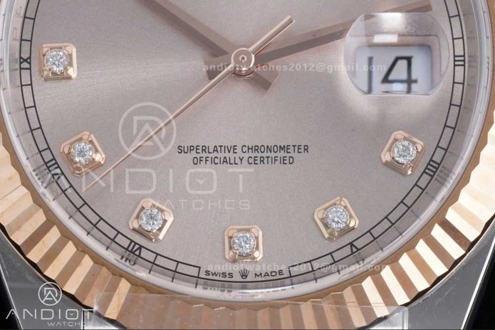 DateJust 41 126331 Clean 1:1 Best Edition 904L Steel RG Diamonds Dial on SS RG Jubilee Bracelet SH3235