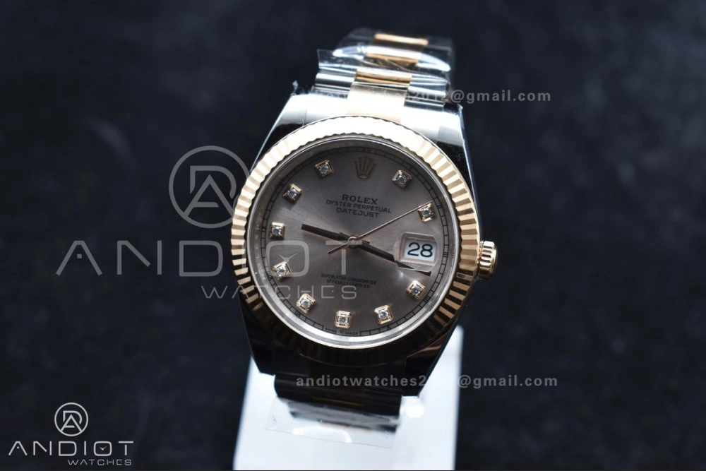 DateJust 41 126331 Clean 1:1 Best Edition 904L Steel RG Diamonds Dial on SS RG Jubilee Bracelet VR3235