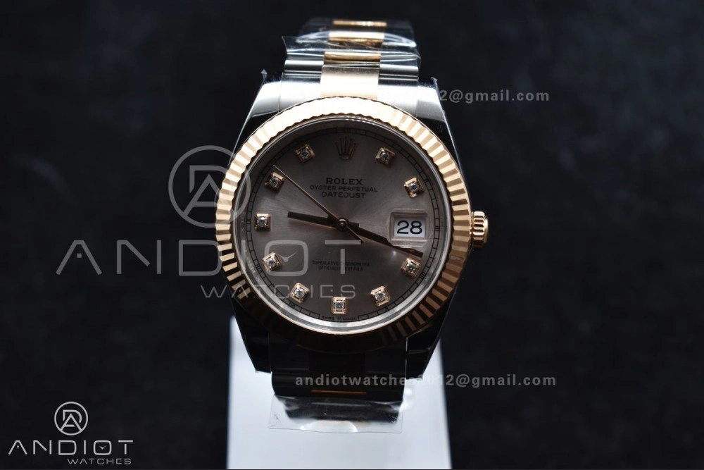 DateJust 41 126331 Clean 1:1 Best Edition 904L Steel RG Diamonds Dial on SS RG Jubilee Bracelet VR3235