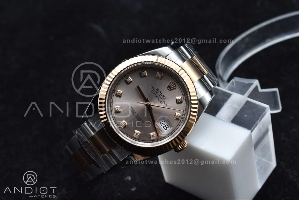 DateJust 41 126331 Clean 1:1 Best Edition 904L Steel RG Diamonds Dial on SS RG Jubilee Bracelet VR3235