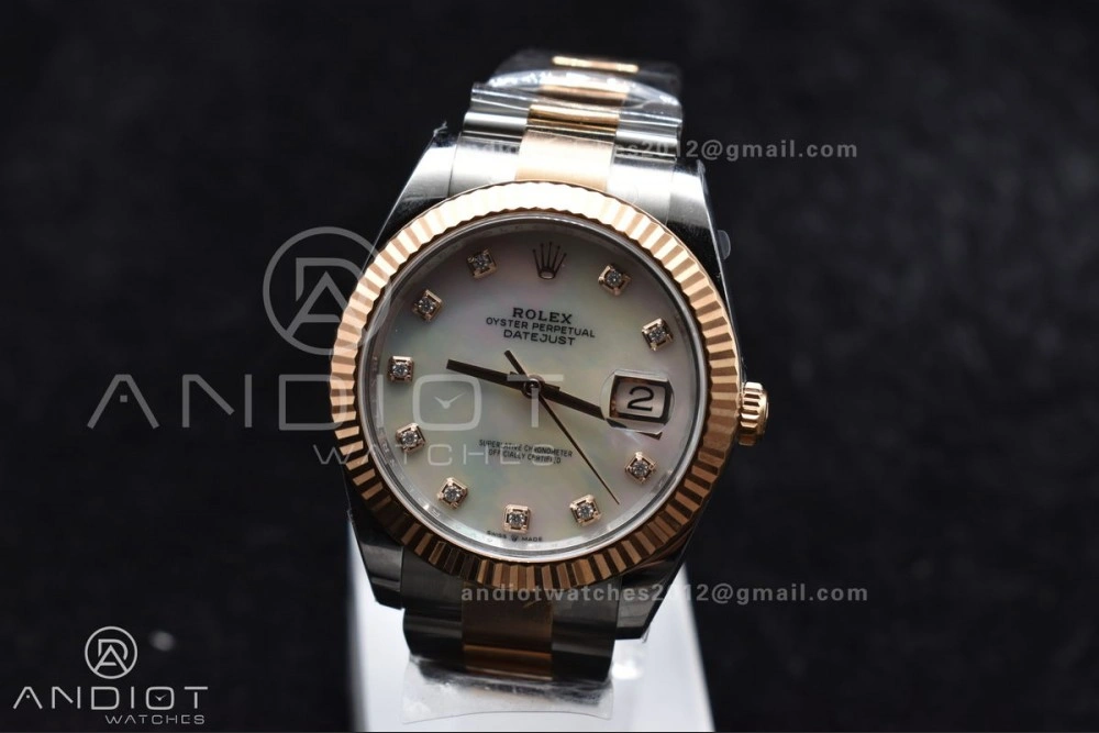 DateJust 41 126331 Clean 1:1 Best Edition 904L Steel White MOP Diamonds Dial RG on Jubilee Bracelet VR3235