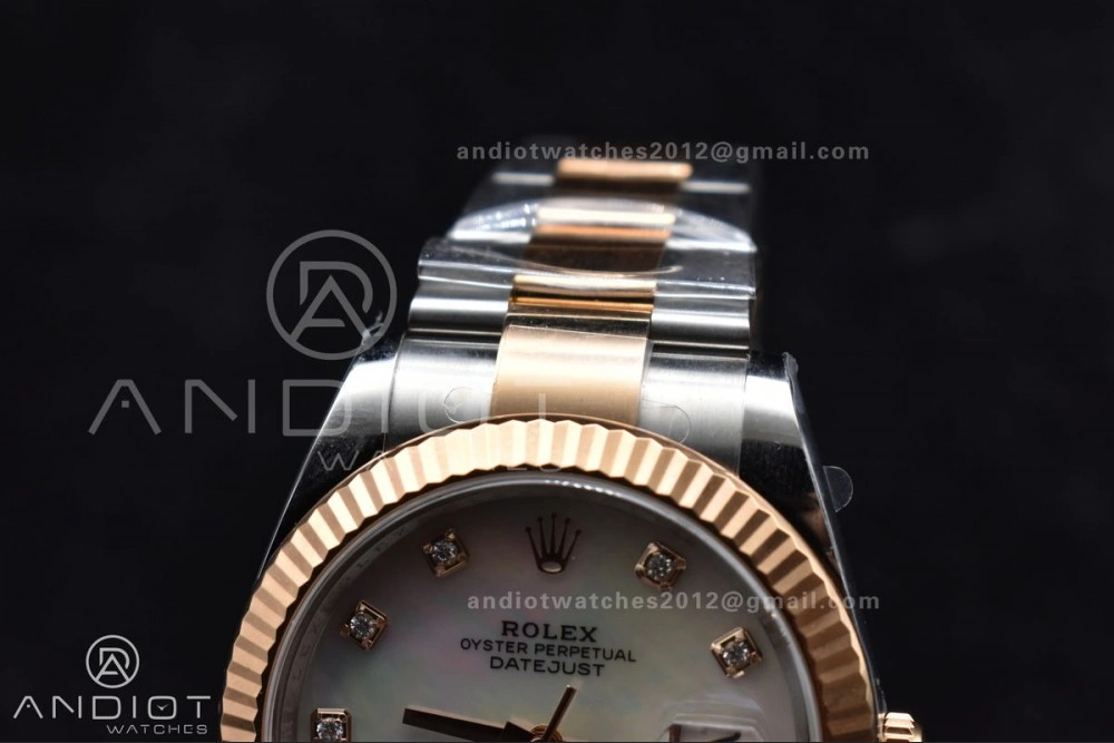 DateJust 41 126331 Clean 1:1 Best Edition 904L Steel White MOP Diamonds Dial RG on Jubilee Bracelet VR3235