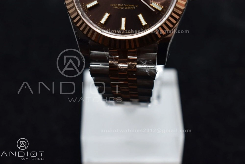 DateJust 41 126331 VSF 1:1 Best Edition 904L Steel Brown Dial on SS RG Jubilee Bracelet VS3235