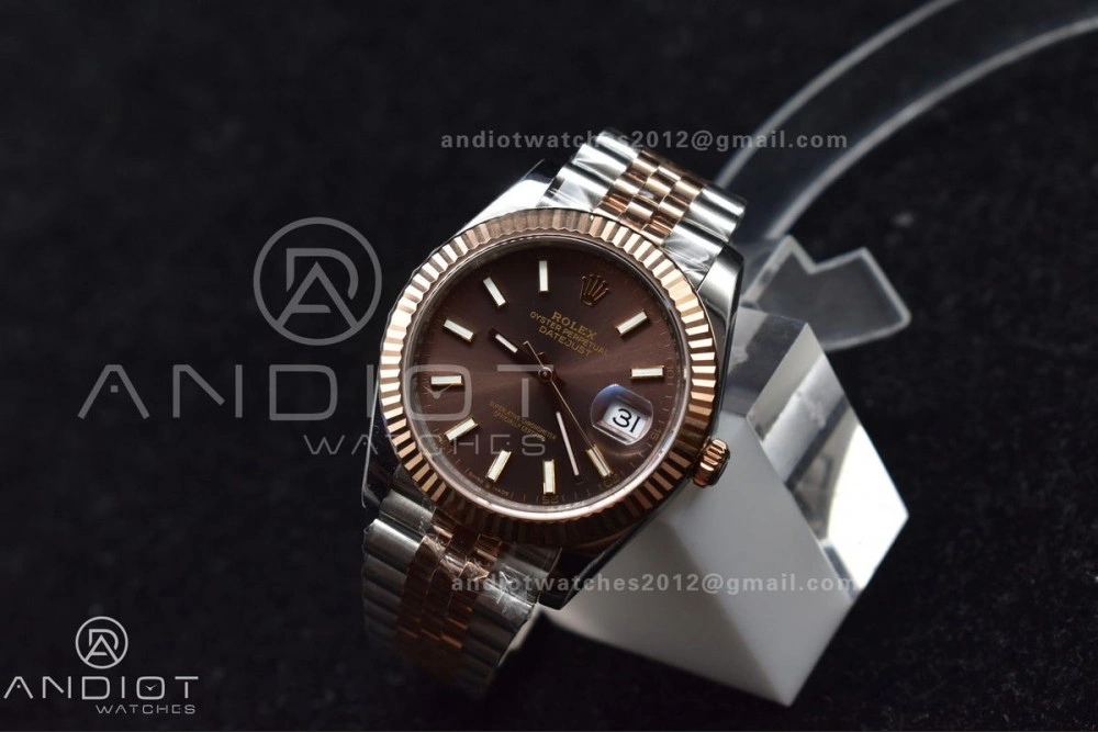 DateJust 41 126331 VSF 1:1 Best Edition 904L Steel Brown Dial on SS RG Jubilee Bracelet VS3235