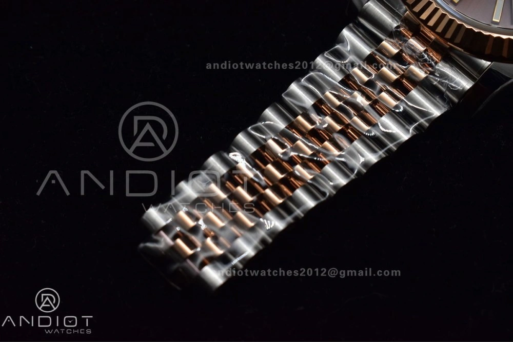 DateJust 41 126331 VSF 1:1 Best Edition 904L Steel Brown Dial on SS RG Jubilee Bracelet VS3235