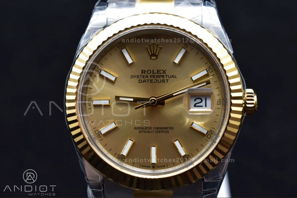 DateJust 41 126333 904L SS YG VSF 1:1 Best Edition YG Dial on Oyster Bracelet VS3235