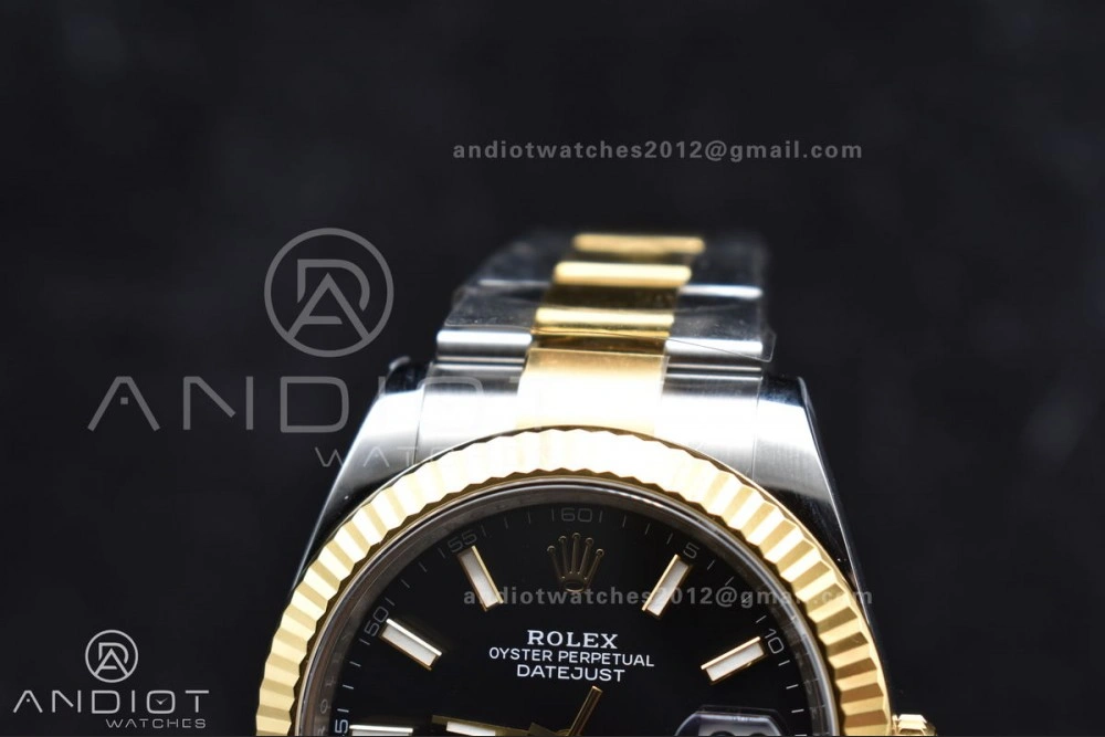 DateJust 41 126333 Clean 1:1 Best Edition 904L Steel Black Stick Dial on SS YG Oyster Bracelet VR3235