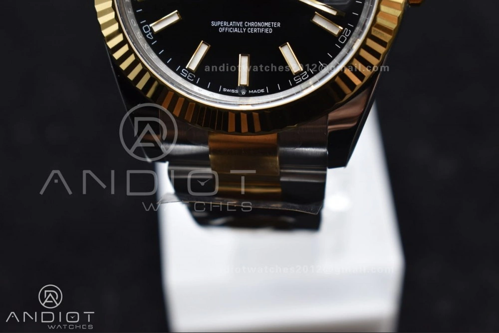 DateJust 41 126333 Clean 1:1 Best Edition 904L Steel Black Stick Dial on SS YG Oyster Bracelet VR3235