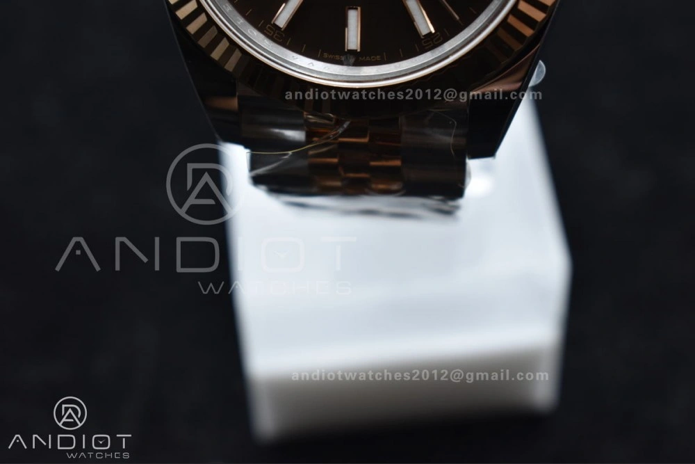 DateJust 41 126333 Clean 1:1 Best Edition 904L Steel Brown Stick Dial on SS RG Jubilee Bracelet VR3235