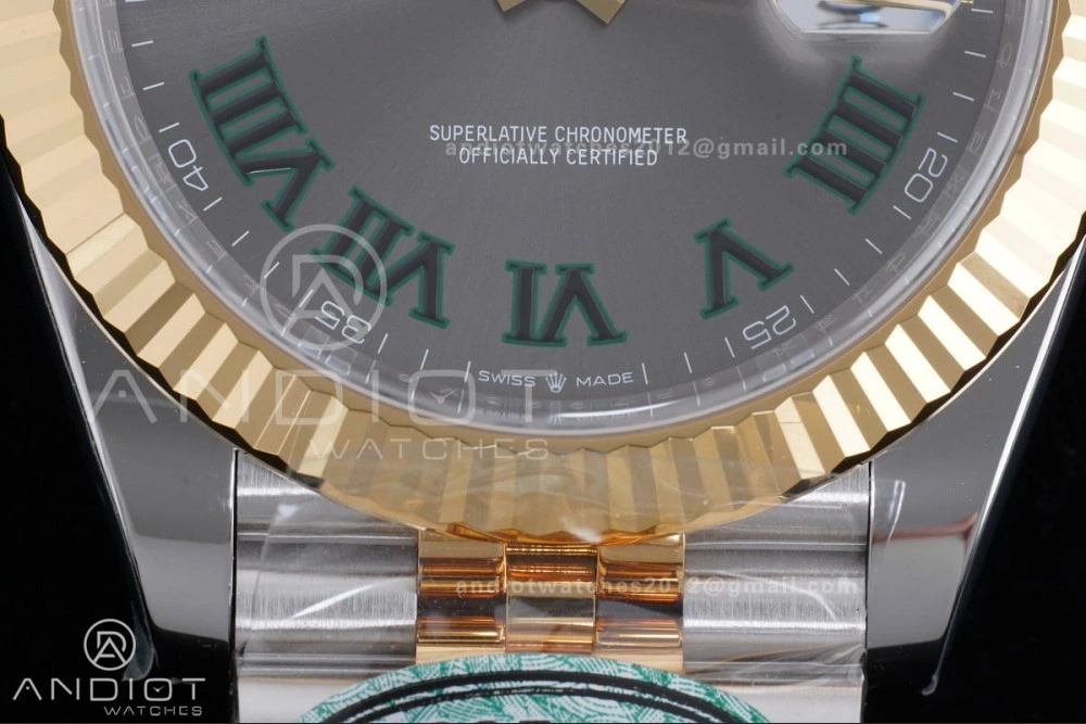 DateJust 41 126333 Clean 1:1 Best Edition 904L Steel Gray Dial Green Roman Marker on SS YG Jubilee Bracelet SH3235 (72 Hours Power Reserve)