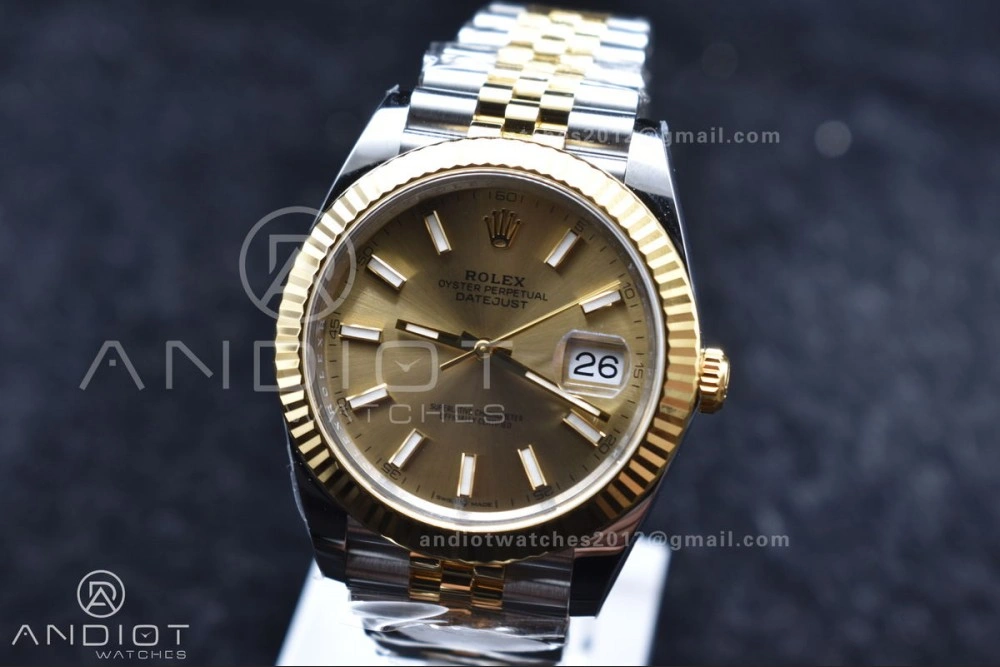 DateJust 41 126333 Clean 1:1 Best Edition 904L Steel YG Stick Dial on SS YG Jubilee Bracelet VR3235