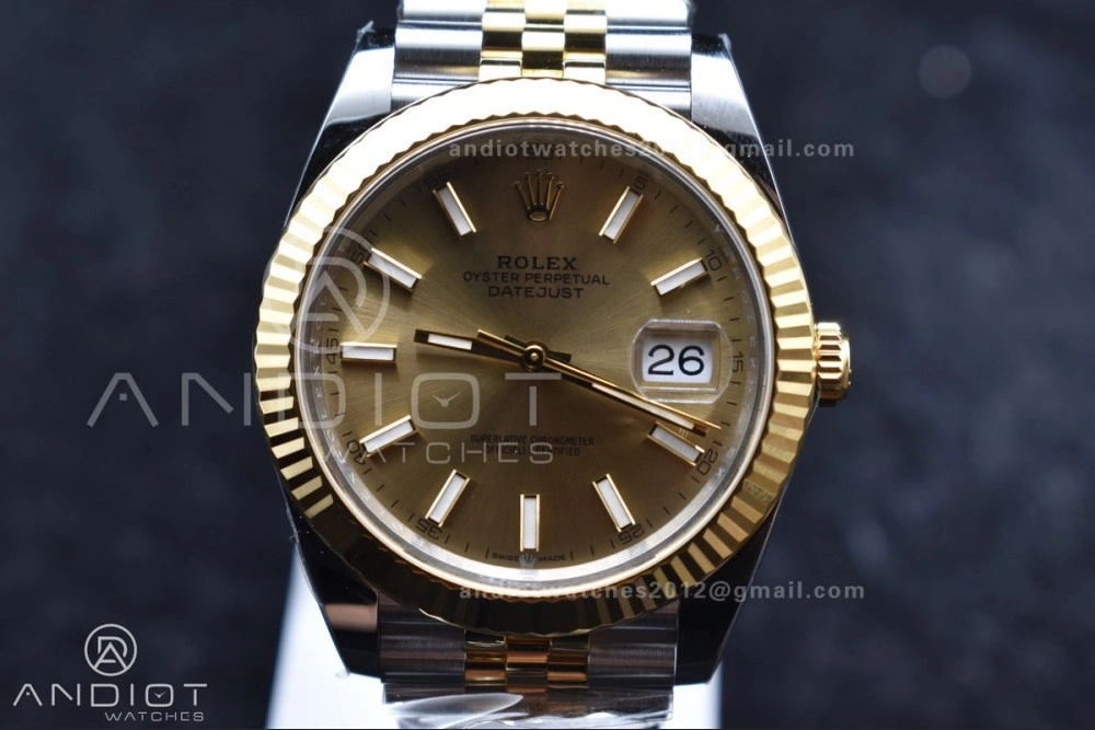 DateJust 41 126333 Clean 1:1 Best Edition 904L Steel YG Stick Dial on SS YG Jubilee Bracelet VR3235