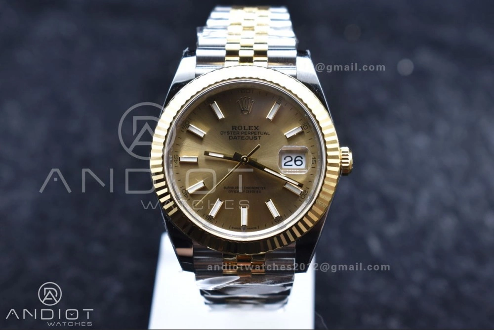 DateJust 41 126333 Clean 1:1 Best Edition 904L Steel YG Stick Dial on SS YG Jubilee Bracelet VR3235