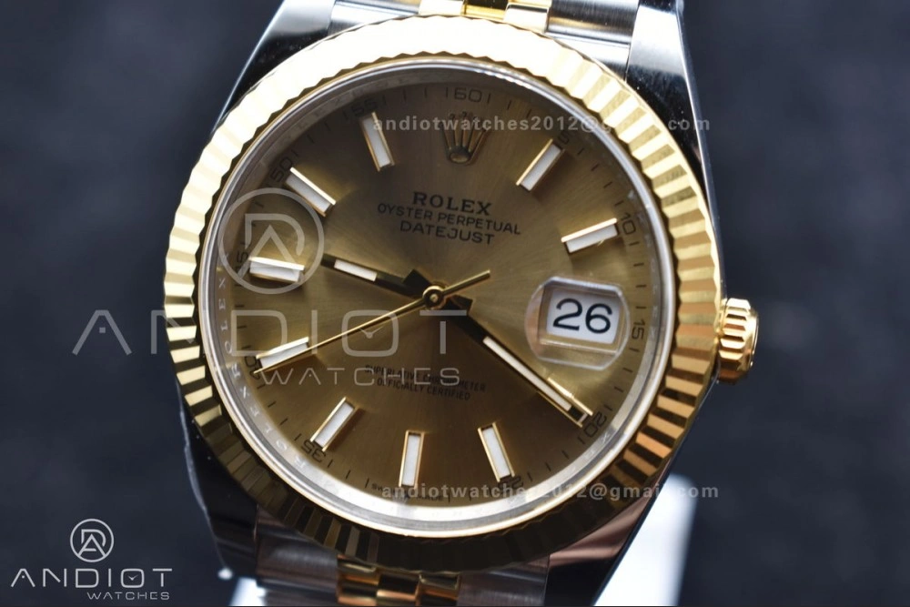 DateJust 41 126333 Clean 1:1 Best Edition 904L Steel YG Stick Dial on SS YG Jubilee Bracelet VR3235