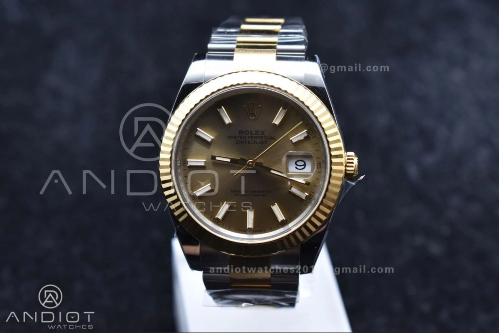 DateJust 41 126333 Clean 1:1 Best Edition 904L Steel YG Stick Dial on SS YG Oyster Bracelet VR3235