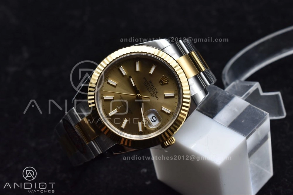 DateJust 41 126333 Clean 1:1 Best Edition 904L Steel YG Stick Dial on SS YG Oyster Bracelet VR3235