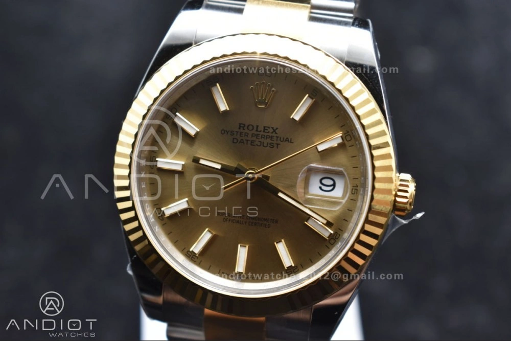 DateJust 41 126333 Clean 1:1 Best Edition 904L Steel YG Stick Dial on SS YG Oyster Bracelet VR3235