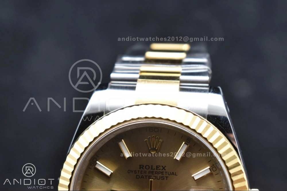 DateJust 41 126333 Clean 1:1 Best Edition 904L Steel YG Stick Dial on SS YG Oyster Bracelet VR3235