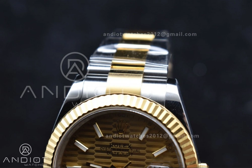 DateJust 41 126333 Clean 1:1 Best Edition 904L Steel YG Textured Dial on SS YG Oyster Bracelet VR3235