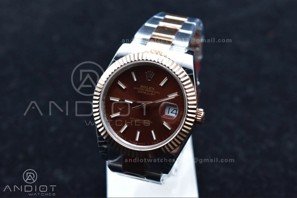 DateJust 41 126333 GMF Best Edition RG Plated Coffee Dial on SS RG Oyster Bracelet A3235