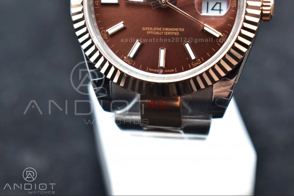 DateJust 41 126333 GMF Best Edition RG Plated Coffee Dial on SS RG Oyster Bracelet A3235