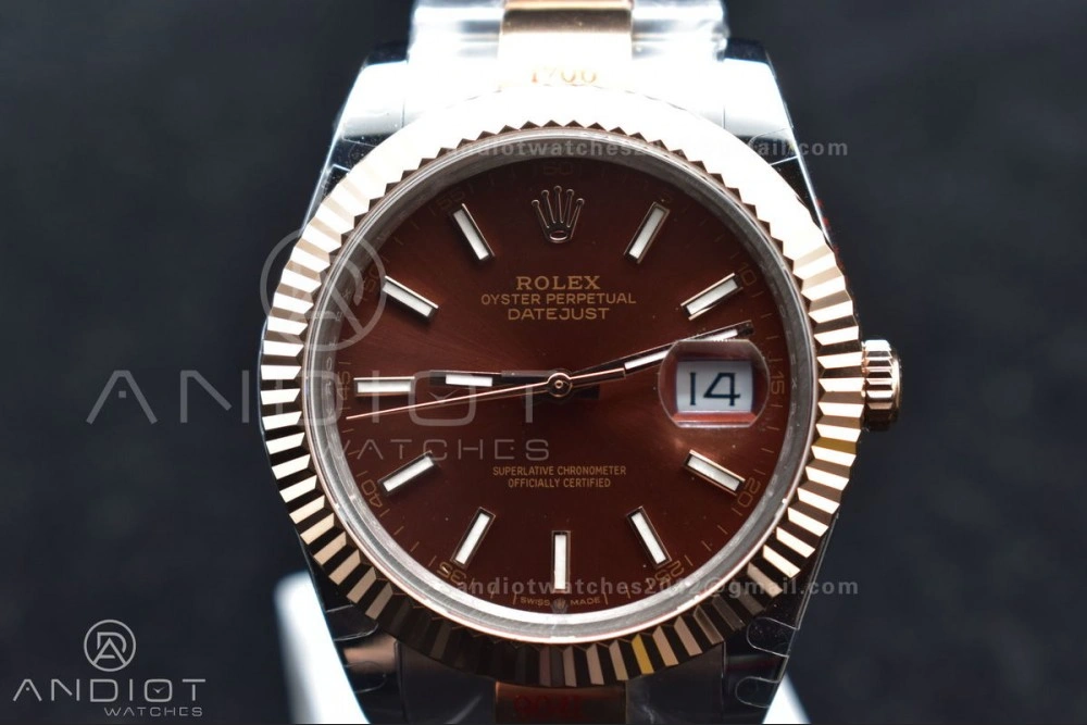DateJust 41 126333 GMF Best Edition RG Plated Coffee Dial on SS RG Oyster Bracelet A3235