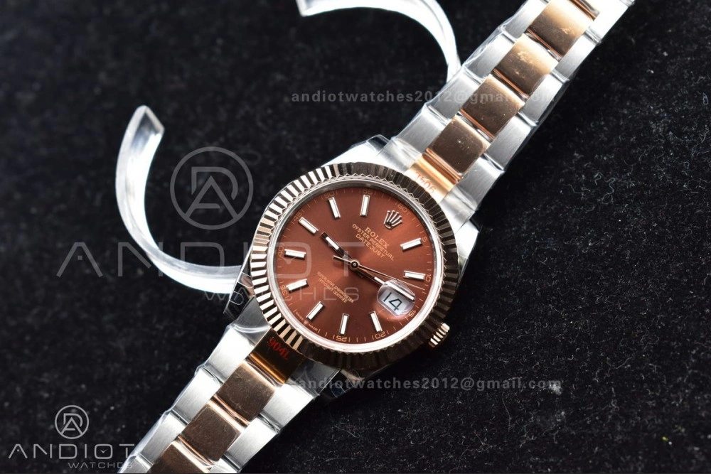 DateJust 41 126333 GMF Best Edition RG Plated Coffee Dial on SS RG Oyster Bracelet A3235