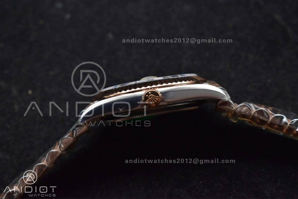 DateJust 41 126333 SS RG ARF 1:1 Best Edition 904L Steel Gray Green Roman Dial on SS RG Jubilee Bracelet SH3235 (Gain Weight)