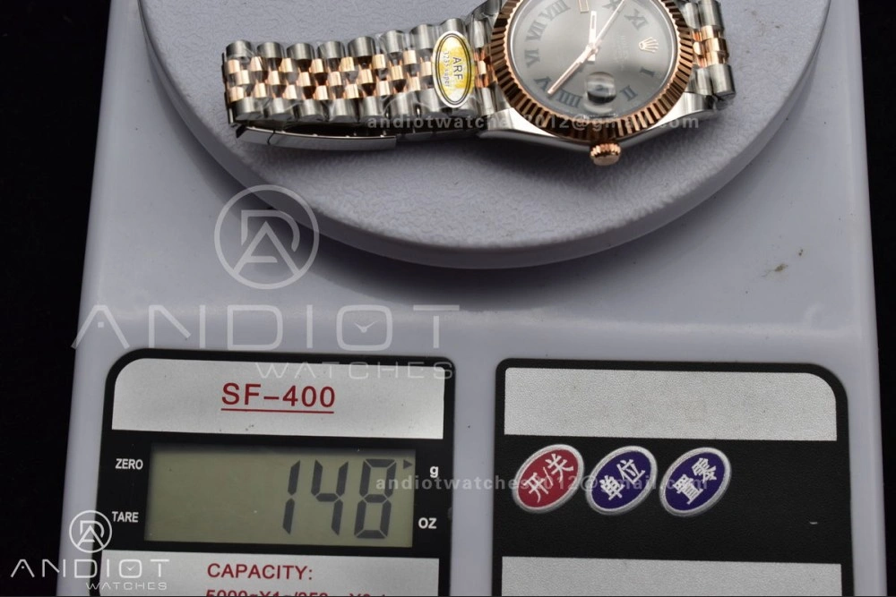 DateJust 41 126333 SS RG ARF 1:1 Best Edition 904L Steel Gray Green Roman Dial on SS RG Jubilee Bracelet SH3235 (Gain Weight)