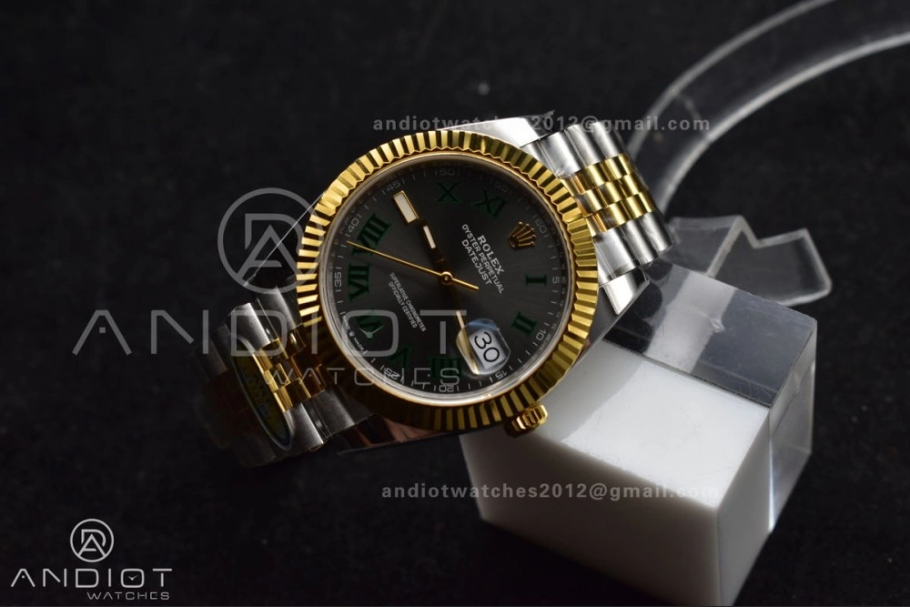 DateJust 41 126333 SS YG ARF 1:1 Best Edition 904L Steel Gray Green Roman Dial on SS YG Jubilee Bracelet SH3235 (Gain Weight)