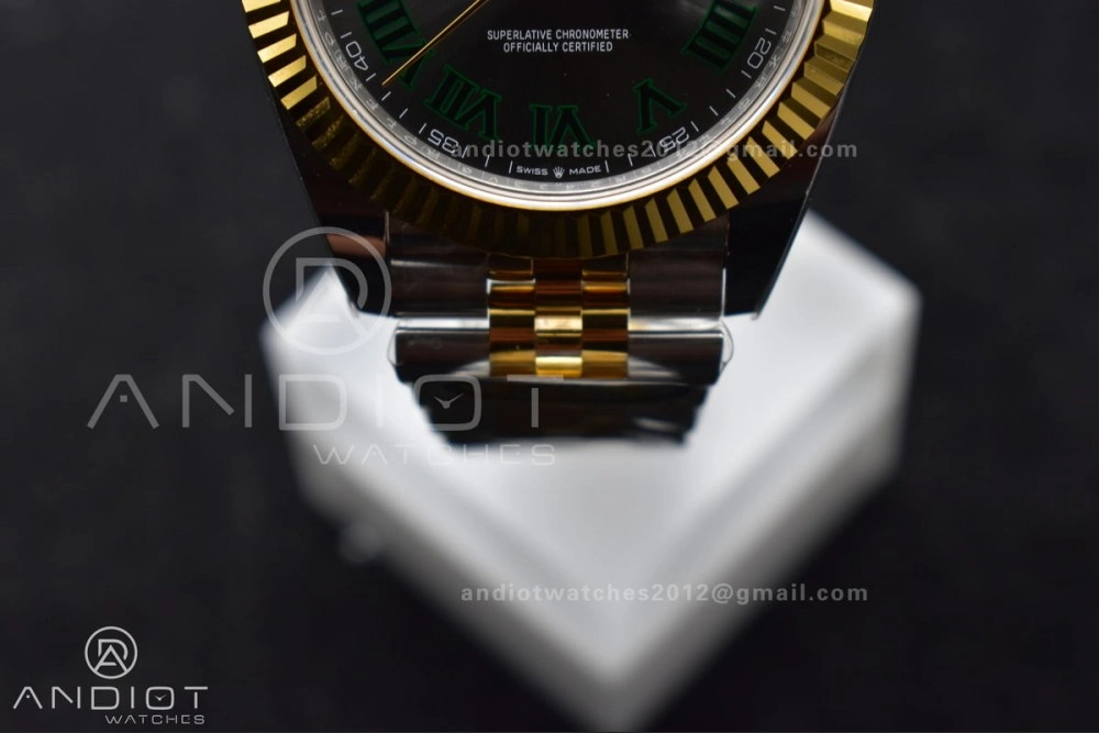 DateJust 41 126333 SS YG ARF 1:1 Best Edition 904L Steel Gray Green Roman Dial on SS YG Jubilee Bracelet SH3235 (Gain Weight)