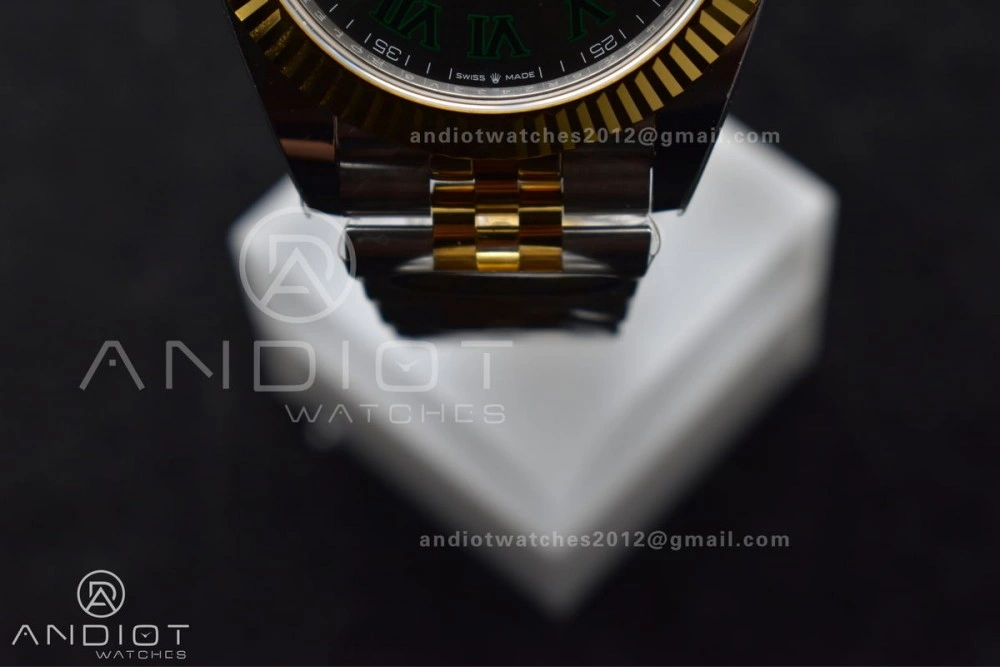 DateJust 41 126333 SS YG ARF 1:1 Best Edition 904L Steel Gray Green Roman Dial on SS YG Jubilee Bracelet SH3235 (Gain Weight)