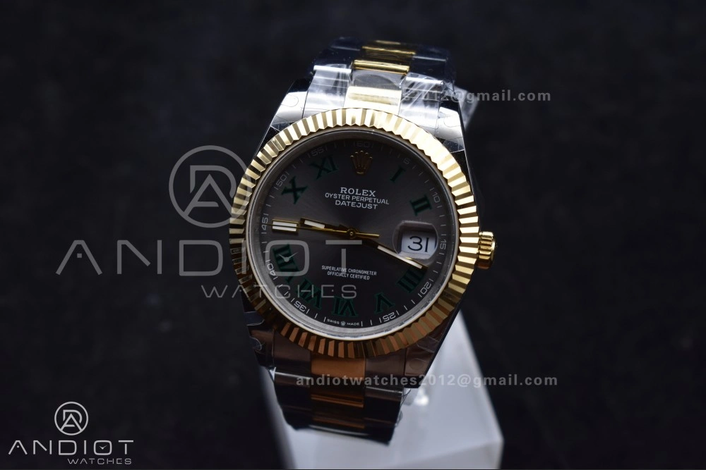 DateJust 41 126333 SS YG GMF 1:1 Best Edition 904L Steel Gray Green Roman Dial on SS YG Oyster Bracelet A2836