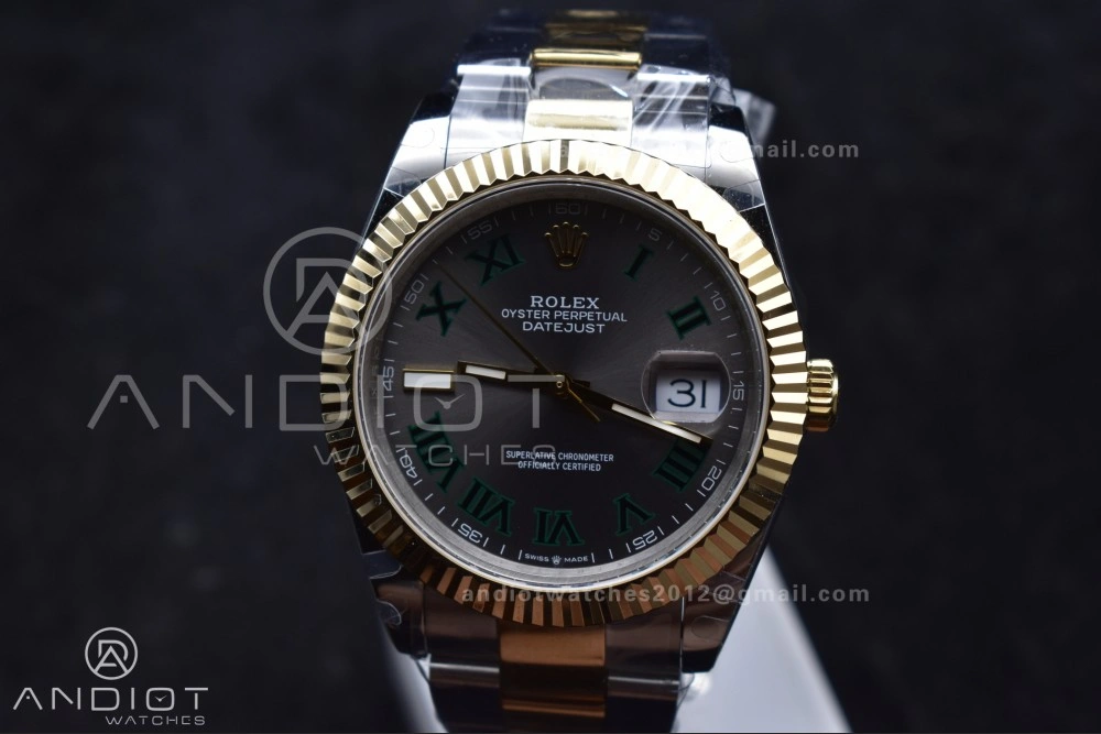 DateJust 41 126333 SS YG GMF 1:1 Best Edition 904L Steel Gray Green Roman Dial on SS YG Oyster Bracelet A2836
