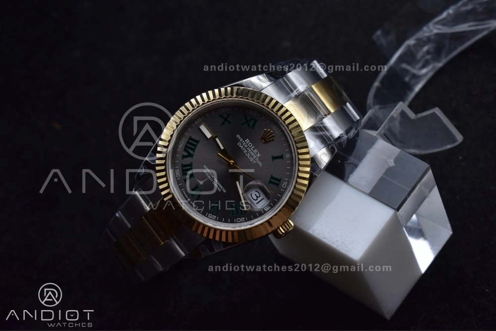 DateJust 41 126333 SS YG GMF 1:1 Best Edition 904L Steel Gray Green Roman Dial on SS YG Oyster Bracelet A2836