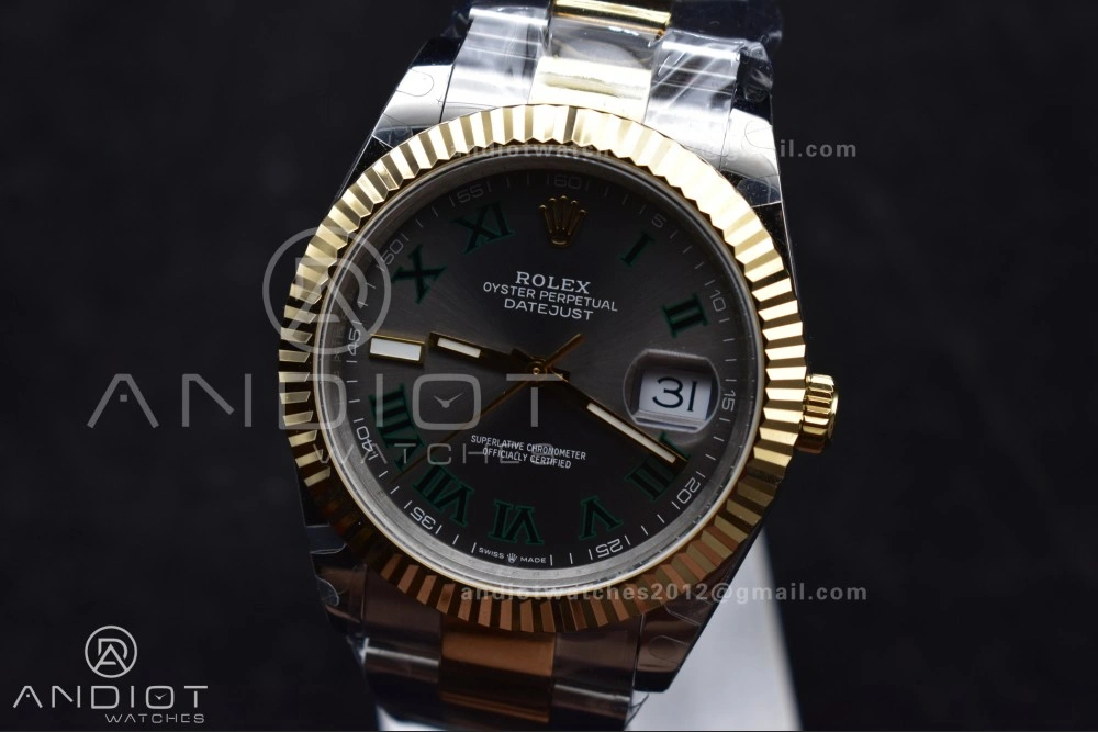 DateJust 41 126333 SS YG GMF 1:1 Best Edition 904L Steel Gray Green Roman Dial on SS YG Oyster Bracelet A2836